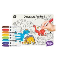 Colour in Placemat Dinosaurs Are Fun & Markers