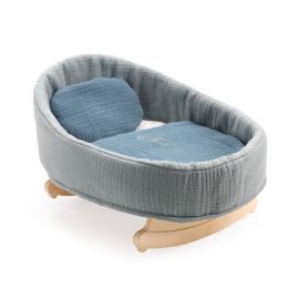 Djeco Blue Dream Baby Pomea Doll Rocking Cradle
