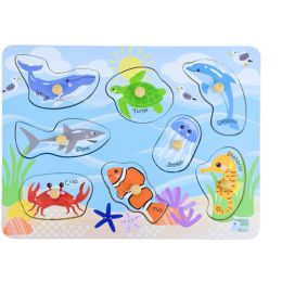 2 In 1 Sea Animal & Their Habitats Peg Puzzle