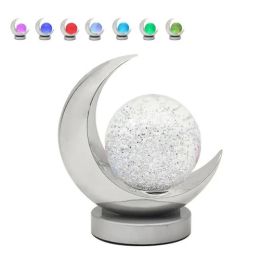 Moon Glitter Light 18cm Silver Chrome Colour Changing LED Mood Light