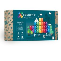Connetix Magnetic Tiles Rainbow Rectangle Pack 18pc