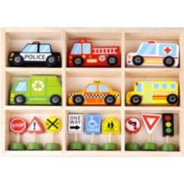 Tooky Toy Wooden Transportation Vehicles & Street Signs