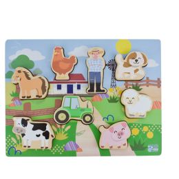 Wooden Chunky Aussie Farm Animal Puzzle