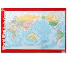 Poster World Map Pacific Centered