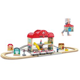 Hape Portable Train Station Set