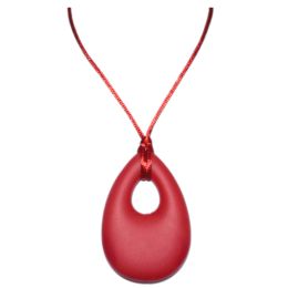 Necklace Sensory Chew - Teardrop Red