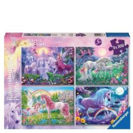 Ravensburger 4x100 Pieces Magical Unicorns Puzzle