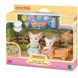 Sylvanian Sunny Picnic Set Fennec Fox Sister & Baby