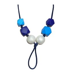 Necklace Sensory Chew – Bead – Loop Blue