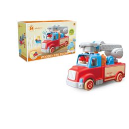 Wooden Fire Engine With Sound & Light