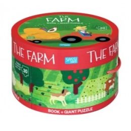 Sassi 30pc Giant Farm Puzzle & Book Set