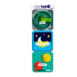 Fat Brain Play Tab Sensroy Set 4 Gears, Lenticular, Squeaker Tile
