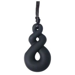 Silicone Sensory Necklace – Twist Pendant Black