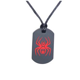 Necklace Sensory Chew – Dog Tag – Spider Black With Black