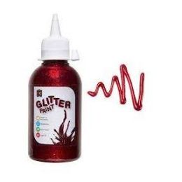Glitter Paint 250ml Red (d)