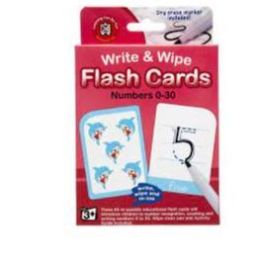 Write & Wipe Flash Cards Numbers 0-30 with Marker