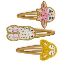 Djeco Aube Forest 3 hair clips with embroided animals