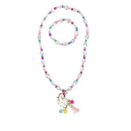 Pink Poppy Unicorn Necklace & Bracelet Set