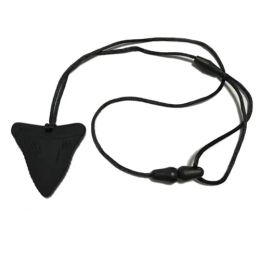 Shark Tooth Pendant Silicone Sensory Necklace Black