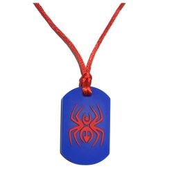 Necklace Sensory Chew – Dog Tag – Spider Blue