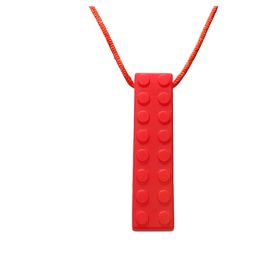 Necklace Sensory Chew – Building Block Red