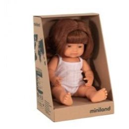 Miniland 38cm Caucasian Girl Red Hair Dressed Boxed
