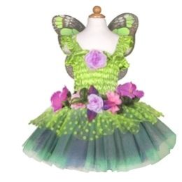 Great Pretenders Green Fairy Blooms Deluxe Dress With Wings Size 3-4
