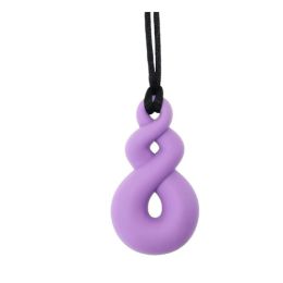 Silicone Sensory Necklace – Twist Pendant Purple