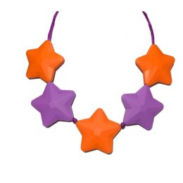 Necklace Sensory Chew – Star – Orange and Purple