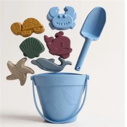 Silicone Beach Bucket Set (Light Blue)