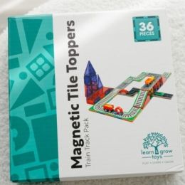 Learn & Grow Magnetic Train Tile Toppers 36pc