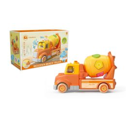 Wooden Mixer Truck With Blocks Sound & Light