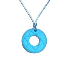 Necklace Sensory Chew – Donut Mini Blue