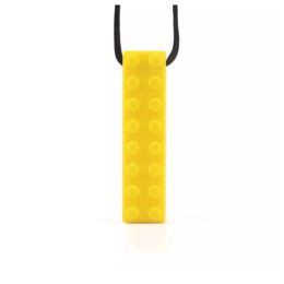 Brick Pendant Silicone Sensory Necklace Yellow