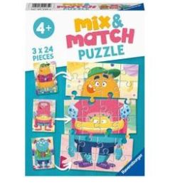 Ravensburger 3x24pc Mix & Match Monster Puzzle (d)