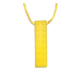 Necklace Sensory Chew – Building Block Yellow