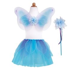 Great Pretenders Blue Fancy Flutter Skirt With Wings & Wand Size 4-6yr