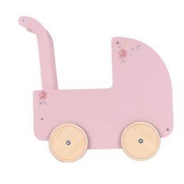 Little Dutch Wooden Doll Pram with Textiles - Pink