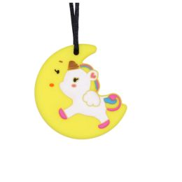 Unicorn Moon Pendant Silicone Sensory Necklace Yellow