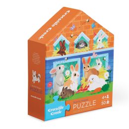 Crocodile Creek Flat House Puzzle 50 pc - Bunny House