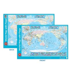 World Map With Flags Poster