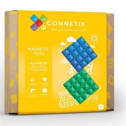 Connetix Magnetic Tiles Base Plates Blue/Green 2pc (d)