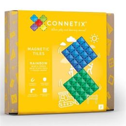 Connetix Magnetic Tiles Base Plates Blue/Green 2pc