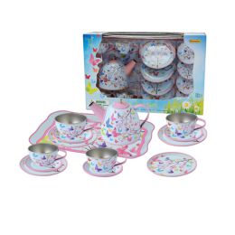 Kaper Kidz Pink Blossom Butterfly Tin Tea Set 15pc