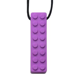 Brick Pendant Silicone Sensory Necklace Purple