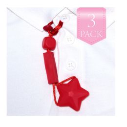 Shirt Saver – Button Hole – Star – 3 pack Red