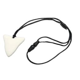 Shark Tooth Pendant Silicone Sensory Necklace White
