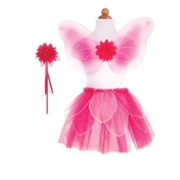 Great Pretenders Pink Fancy Flutter Skirt With Wings & Wand Size 4-6yr