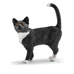 Schleich Cat Standing Black & White
