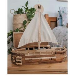 Q Toy Imaginative Play Wooden Adventure Pirate Ship (D)
